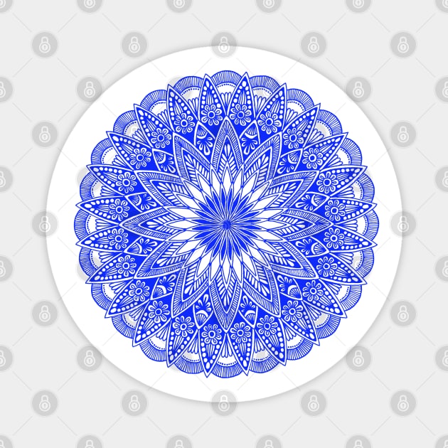 Mandala (blue) Magnet by calenbundalas